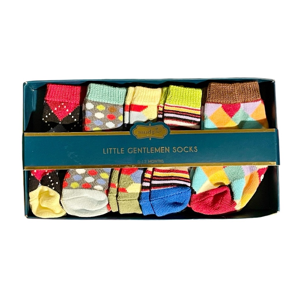 NWT Mud Pie Little Gentlemen Multicolor Boys’ Sock Set - Picture 2 of 4